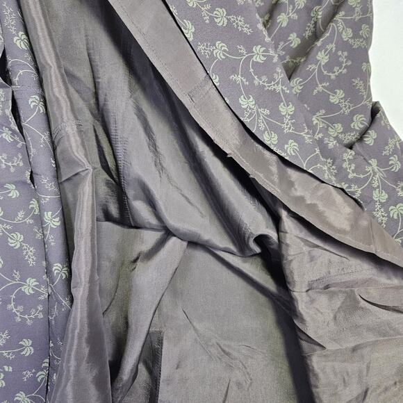 Sundance Womens 10 Silk Floral Maxi Dress Retro Botanical Palm Tree Belted Green - Picture 13 of 16